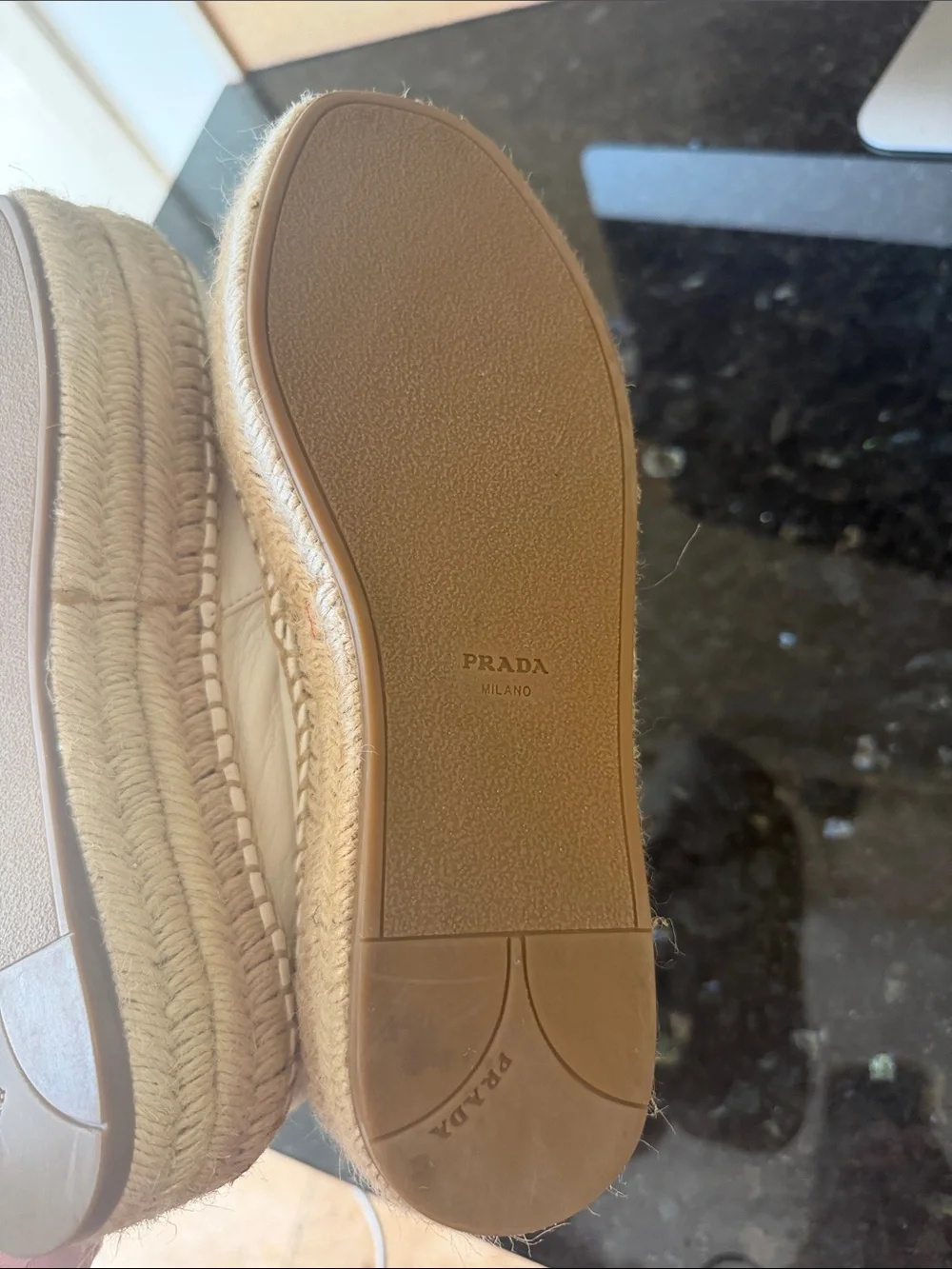 Prada cream leather